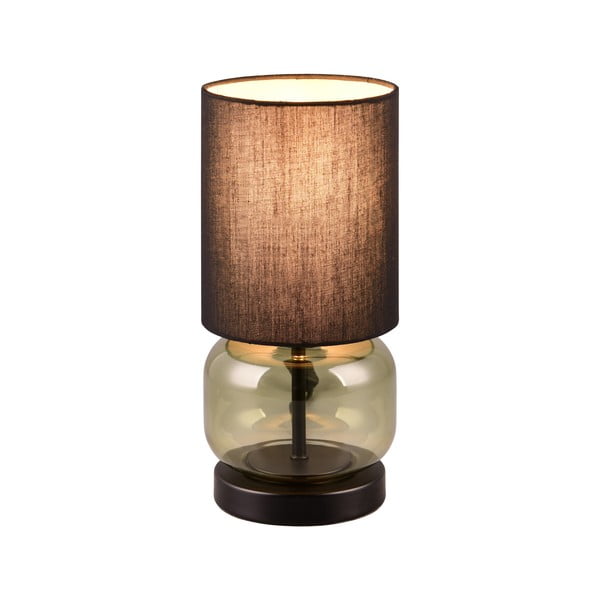 Lampada da tavolo verde-nera con paralume in tessuto (altezza 28,5 cm) Elio - Trio-image-1