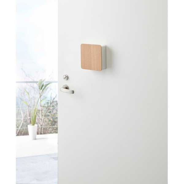 Armadietto portachiavi bianco con porta in compensato Yamazaki Rin - YAMAZAKI-image-1