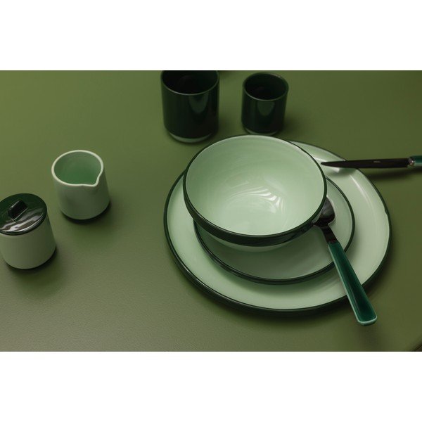 Piatto fondo verde in gres ø 21 cm Duo – ONA-image-4