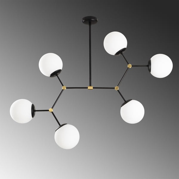 Lampada a sospensione nera per 6 lampadine Damar - Opviq lights-image-1