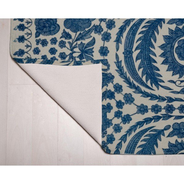 Runner blu in misto cotone, 55 x 135 cm Blue Flowers - Velvet Atelier-image-2