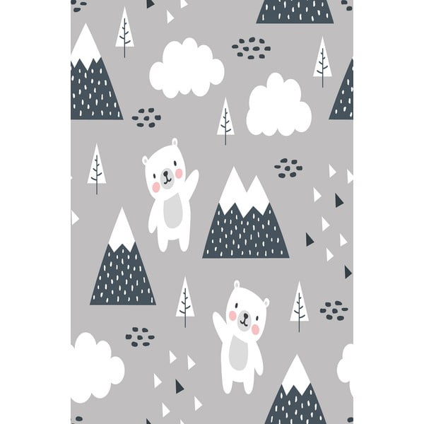 Tappeto antiscivolo grigio per bambini Bears, 80 x 120 cm - Conceptum Hypnose-image-4