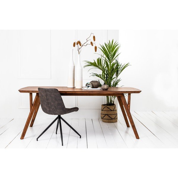 Tavolo da pranzo marrone con piano in acacia 100x200 cm Quenza - Light & Living-image-3