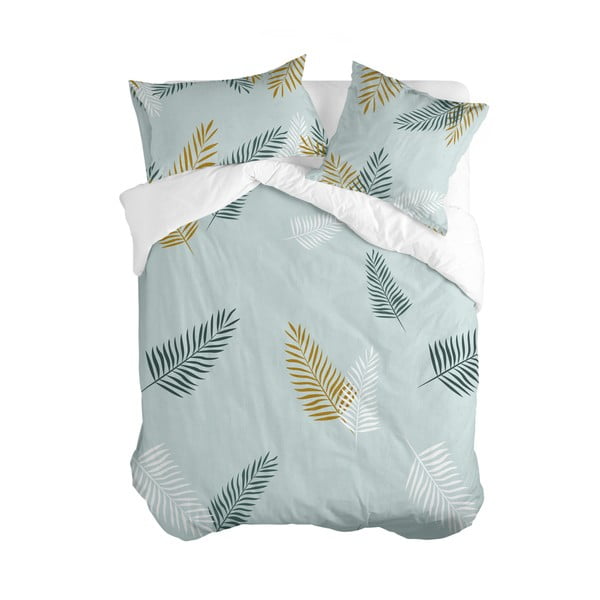 Copripiumino in cotone per letto singolo color menta 140x200 cm Foliage - Blanc