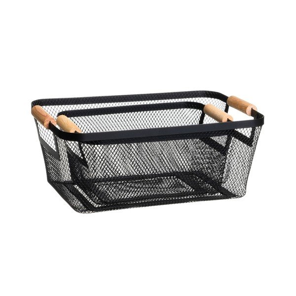 Set di cesti con filo metallico in metallo 2 pz 33x21x14 cm – Casa Selección-image-1