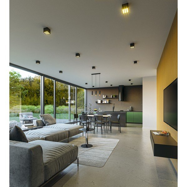 Lampadario nero con paralume in metallo Tresos II - GTV-image-2