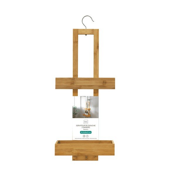 Mensola da bagno da appendere di colore naturale in bambù Hanoi – douceur d'intérieur-image-3