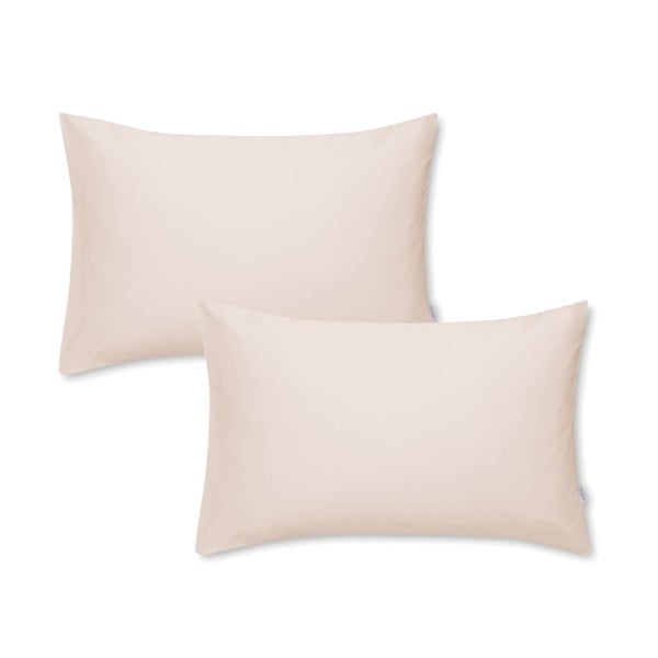 Set di 2 federe in cotone sateen beige Standard, 50 x 75 cm Cotton Sateen - Bianca