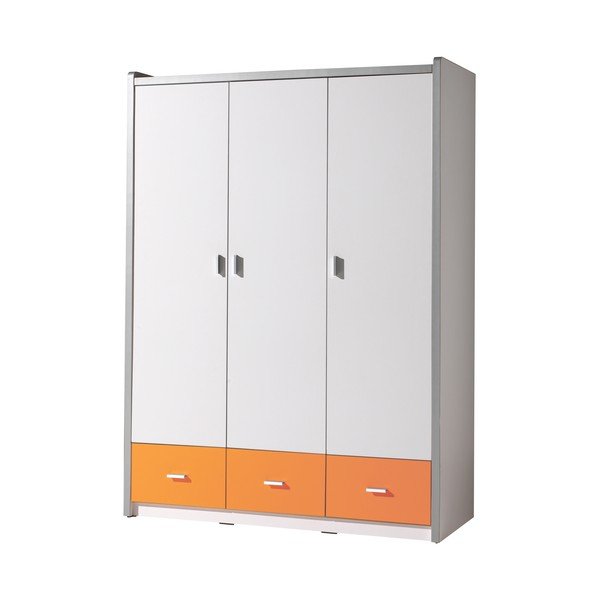Armadio bianco-arancio , 202 x 140,5 cm Bonny - Vipack