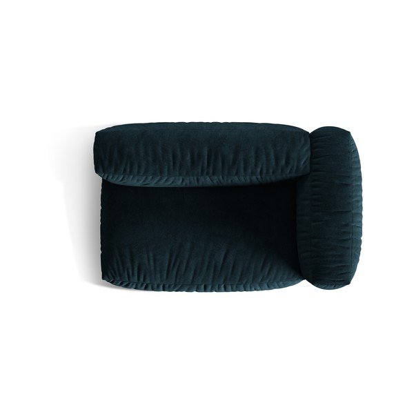 Parte divano componibile blu scuro (con penisola a destra) con rivestimento in velluto Martina – Micadoni -image-3