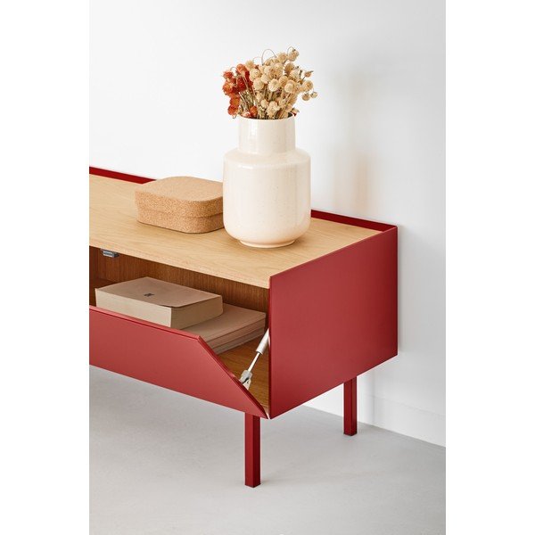 Mobile TV rosso scuro effetto rovere 180x45 cm Arista - Teulat-image-2