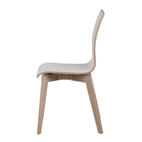 Sedia da pranzo bianca con gambe marrone chiaro Grace - Rowico-image-1