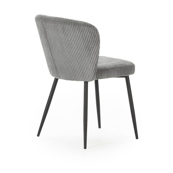 Set di 4 sedie da pranzo in velluto a coste grigio Megan - Marckeric-image-4