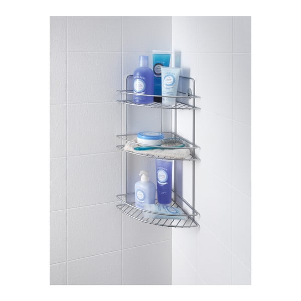 Mensola angolare da parete per bagno a tre livelli Rif. - Metaltex-image-1
