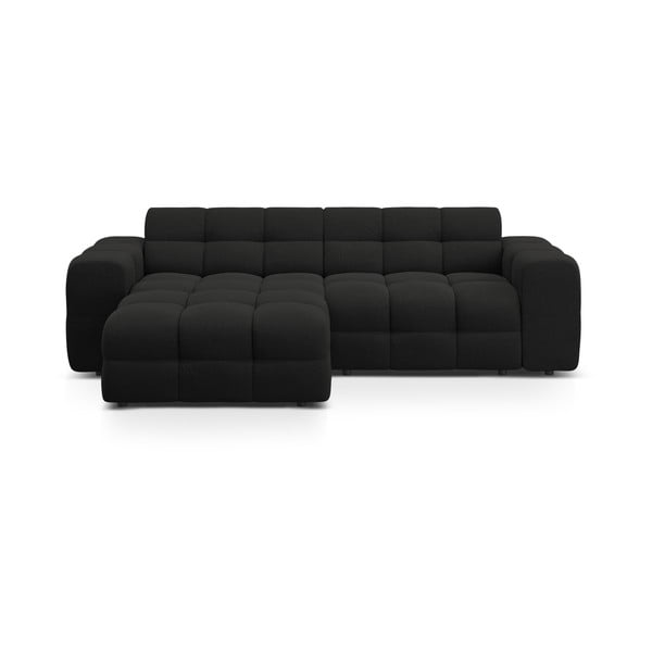 Divano angolare nero (con penisola a sinistra/con chaise lounge) Kendal – Micadoni 