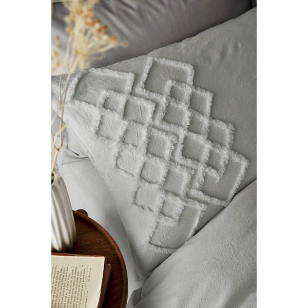 Biancheria da letto in cotone grigio Diamond, 200 x 200 cm - Pineapple Elephant-image-3