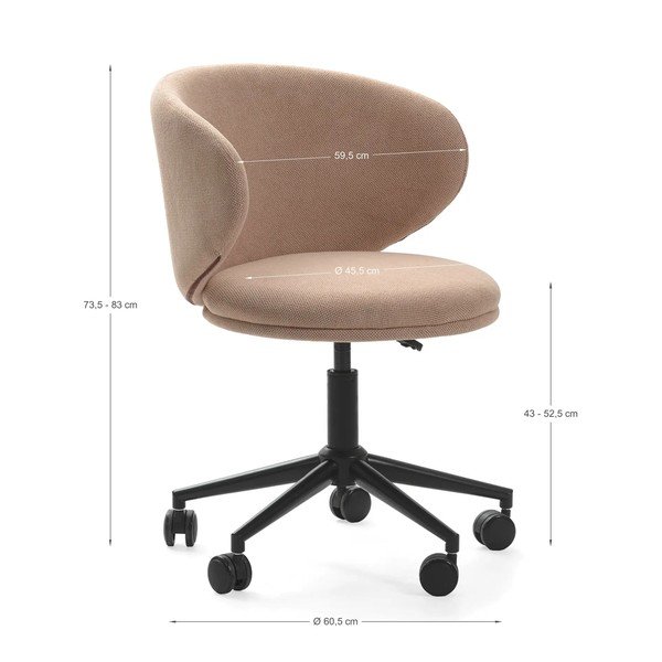 Sedia da ufficio beige Rush – Marckeric-image-4