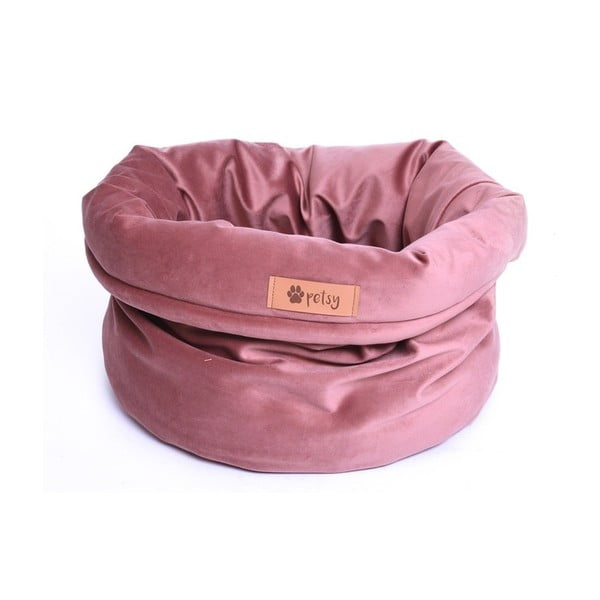 Biancheria da letto in velluto rosa ø 40 cm Basket Royal - Petsy