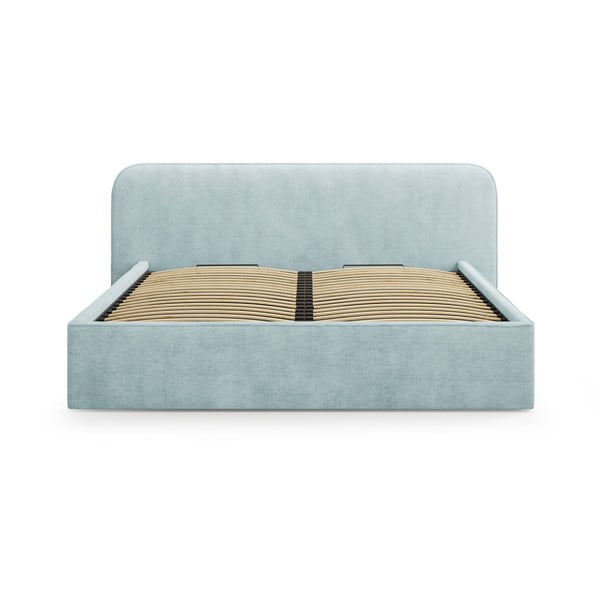 Letto matrimoniale imbottito color menta con contenitore e rete inclusi 200x200 cm Elizabeth – Micadoni -image-4