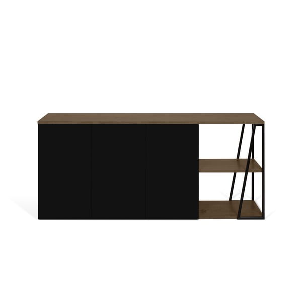 Cassettiera bassa nera 190x81 cm Albi - TemaHome