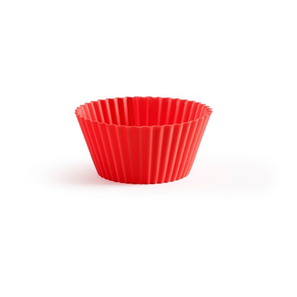 Set di 12 pirottini per muffin in silicone rosso Singoli, ⌀ 7 cm - Lékué