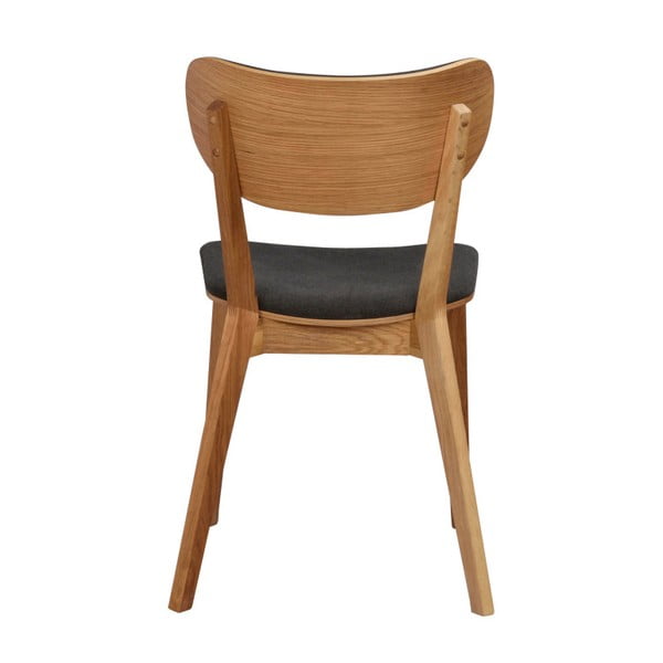 Sedia da pranzo in rovere marrone con seduta grigio scuro Cato - Rowico-image-2