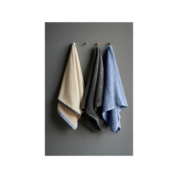 Asciugamano in cotone blu e beige 50x100 cm Contrast - Södahl-image-3