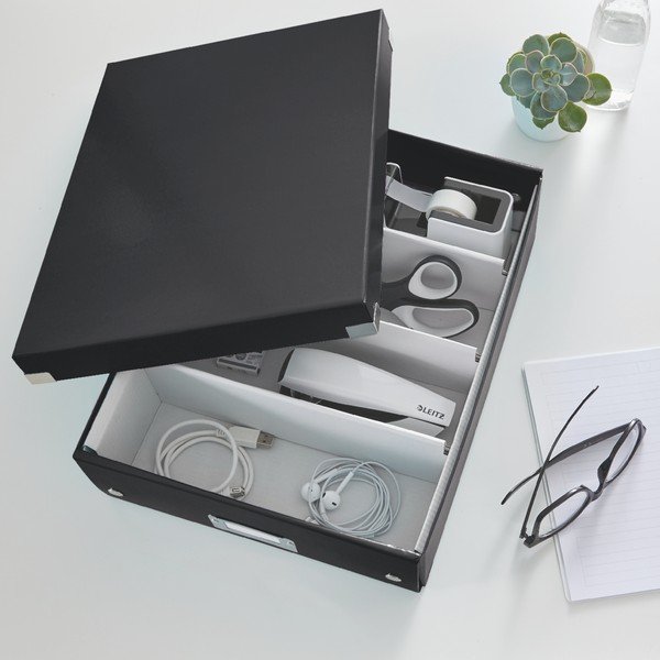 Scatola di cartone nera con coperchio 28x37x10 cm Click&Store - Leitz-image-1