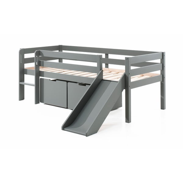 Cassetti grigi sotto il letto dei bambini 2 pezzi Pino - Vipack-image-2