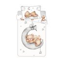 Set copripiumino e federa da bambini bianco in cotone per culla 100x135 cm Teddy Bear "Ribbon" – Jerry Fabrics