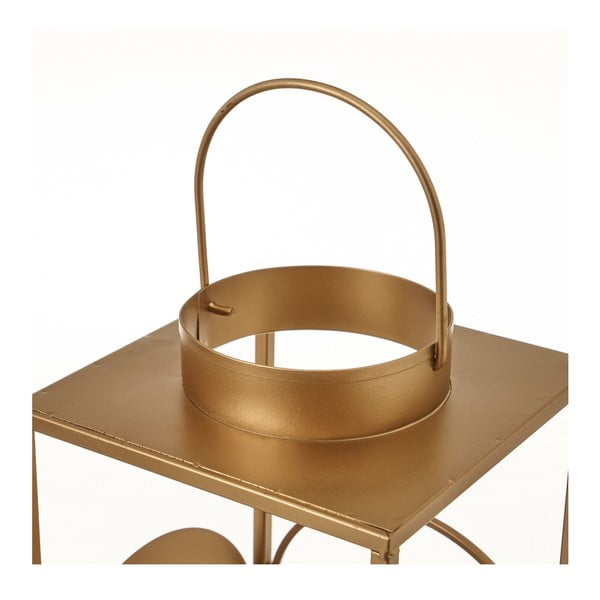 Lanterna in metallo color oro, altezza 35 cm - Casa Selección-image-1
