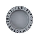 Piatto fondo per bambini, grigio, ø 15,5 cm Eat & Learn - Design Letters