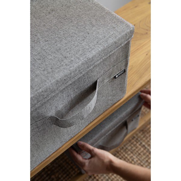 Scatola con coperchio grigia in tessuto 31x41x22 cm Soft Storage Medium – Bigso-image-2