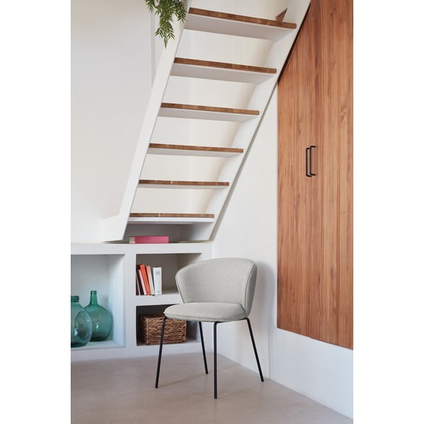 Set di sedie da pranzo grigio chiaro in imbottito 2 pz Add – Teulat-image-1