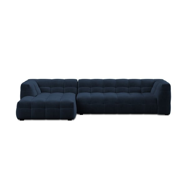 Divano angolare in velluto blu, angolo sinistro Vesta - Windsor & Co Sofas