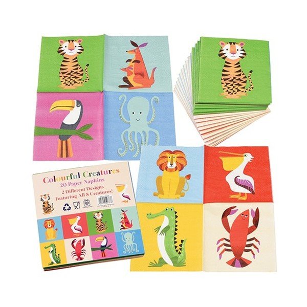 Set di 20 tovaglioli Colourful Creatures - Rex London