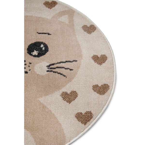 Tappeto beige per bambini ø 100 cm Cat - Hanse Home-image-1