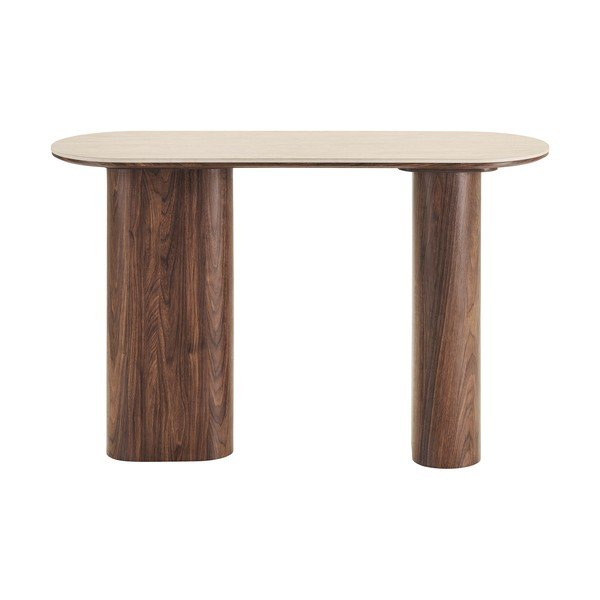 Tavolo consolle beige/marrone scuro con piano in ceramica 40x120 cm Delphi – House Nordic-image-4