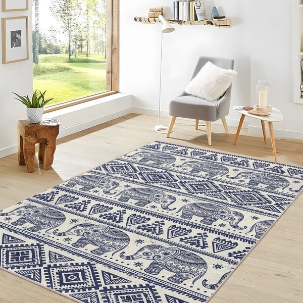 Passatoia blu lavabile 80x200 cm Elephant – Mila Home-image-4