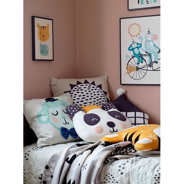 Copriletto in cotone beige e arancione per bambini , 80 x 100 cm Raindrops - Södahl-image-1