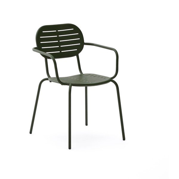 Sedia da giardino in metallo verde scuro Brai - Kave Home