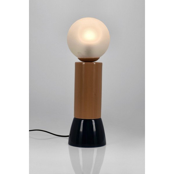 Lampada da tavolo in metallo con paralume in vetro (altezza totale 47 cm) Malton – Bizzotto-image-1