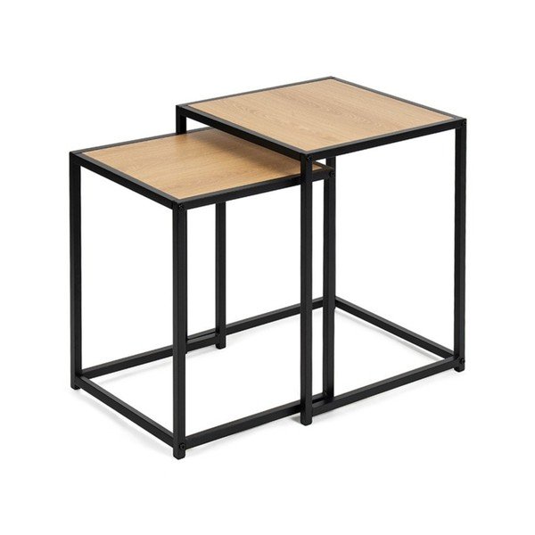 Set di tavolini con effetto rovere 2 pz 38x38 cm Noah – Bonami Essentials