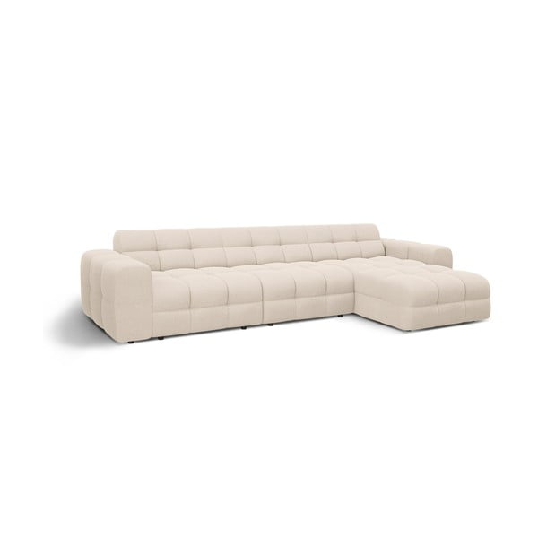 Divano angolare beige (con penisola a destra/con chaise lounge) Kendal – Micadoni -image-1