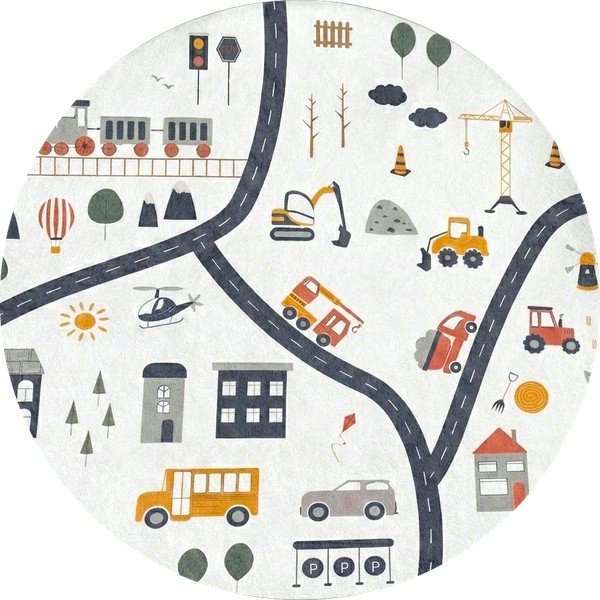 Tappeto da gioco per bambini lavabile ø120 cm World Around Me – Mila Home