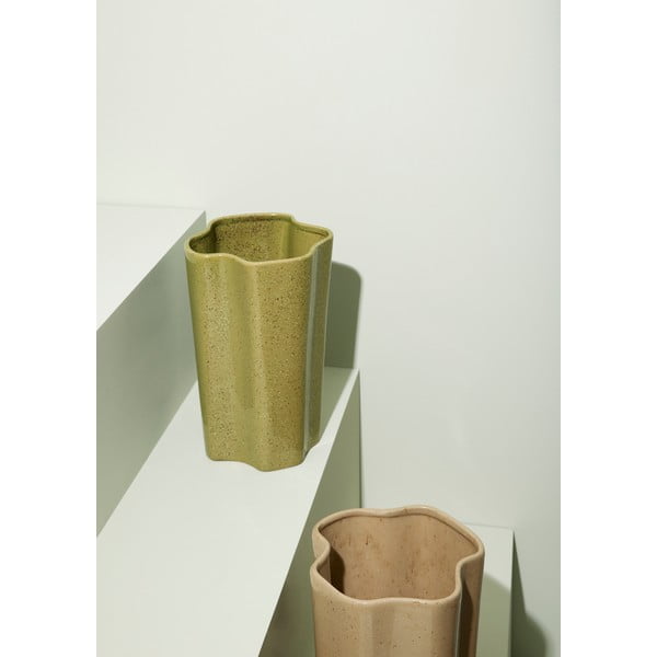 Vaso beige in ceramica altezza 30 cm Sapo - Hübsch-image-1