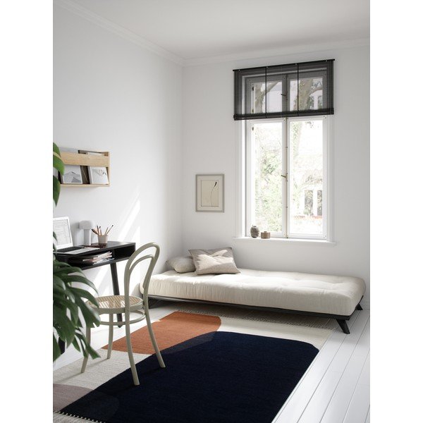 Letto singolo in pino massiccio nero con materasso matrimoniale, 90 x 200 cm Senza - Karup Design-image-3