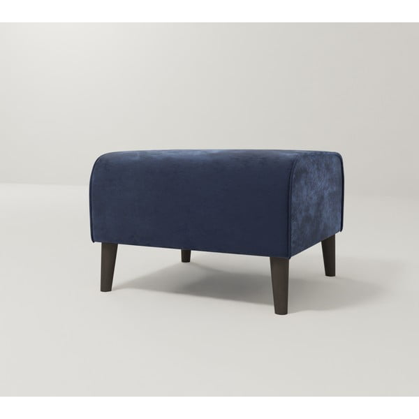 Pouf in velluto blu scuro Carole - Ropez-image-1