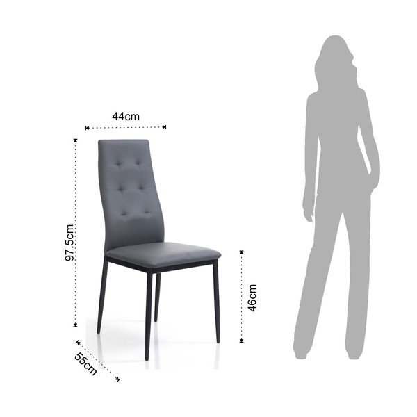 Sedie da pranzo grigie in un set di 2 Nina - Tomasucci-image-2