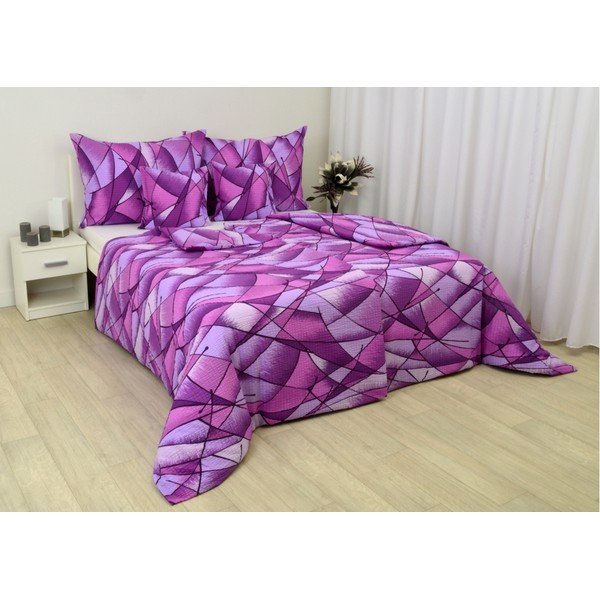 Lenzuola in crêpe viola per letto matrimoniale 200x200 cm Rainbow - Unknown